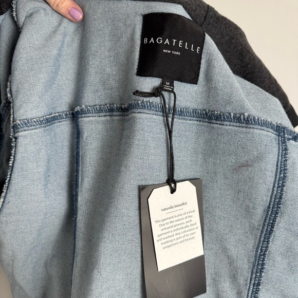 NWT Bagatelle Blue Denim Jacket with Gray Hood - Picture 6 of 10